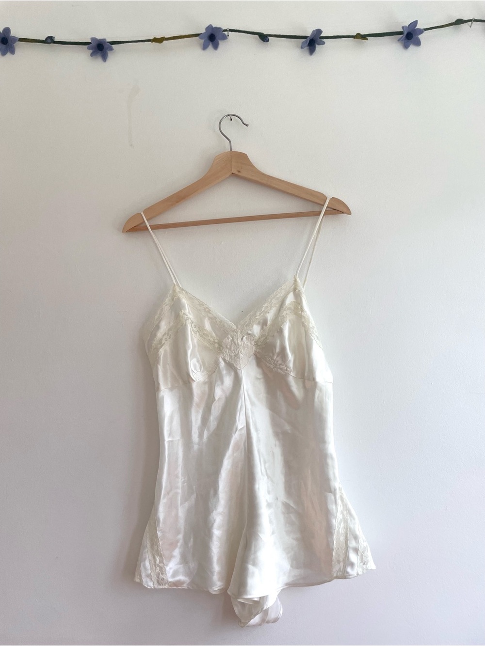 Vintage Victoria’s Secret Ivory Satin Lace Trim Lingerie